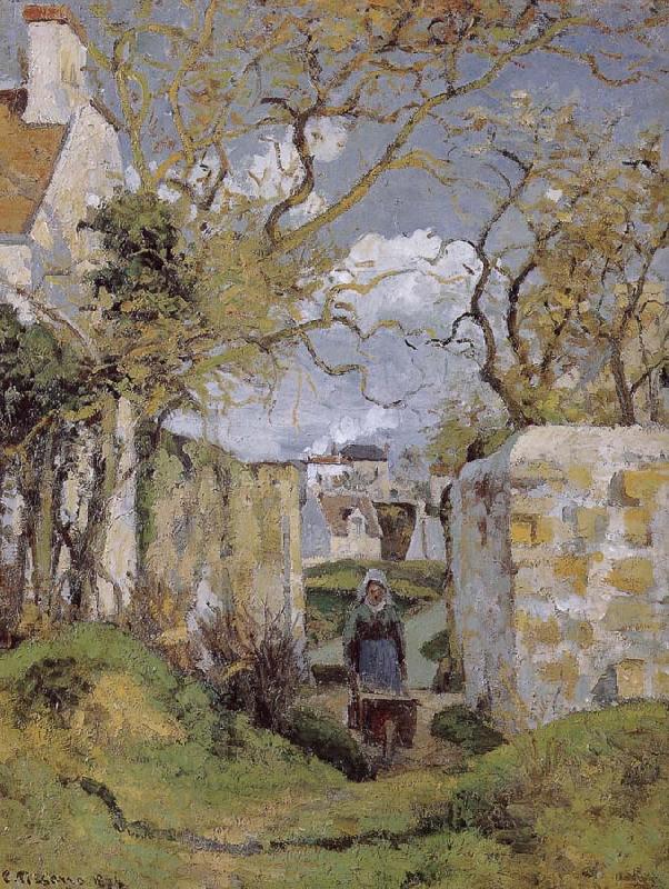 Camille Pissarro The woman pushing wheelbarrow oil painting picture